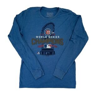Chicago Cubs 2016 World Series Champions Long Sleeve Shirt‎ Size Small Majestic